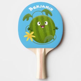 Cute happy smiling watermelon cartoon ping pong paddle