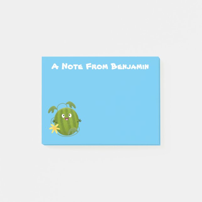 Cute happy smiling watermelon cartoon  post-it notes (Front)