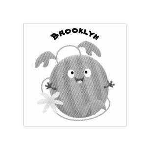 Cute happy smiling watermelon cartoon rubber stamp