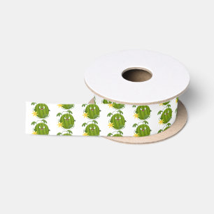 Cute happy smiling watermelon cartoon satin ribbon