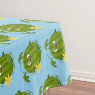 Cute happy smiling watermelon cartoon tablecloth