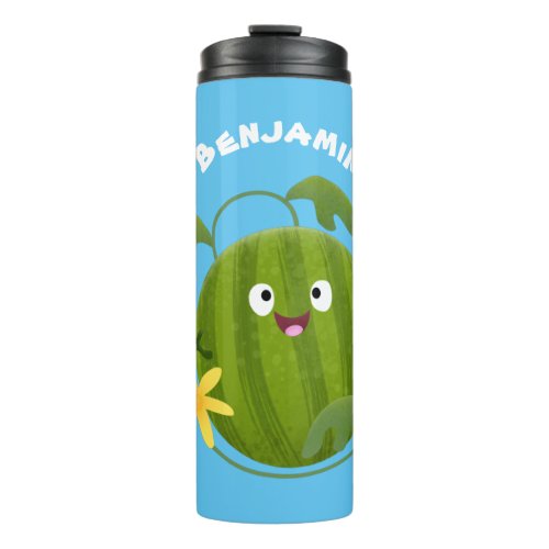 Cute happy smiling watermelon cartoon  thermal tumbler