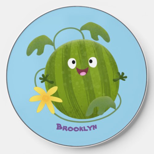 Cute happy smiling watermelon cartoon wireless charger 