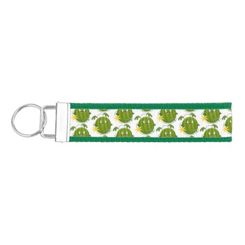 Cute happy smiling watermelon cartoon wrist keychain