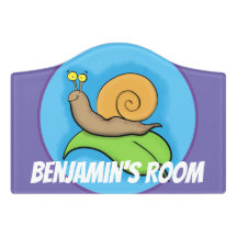 Cute, happy snail on a leaf cartoon illustration