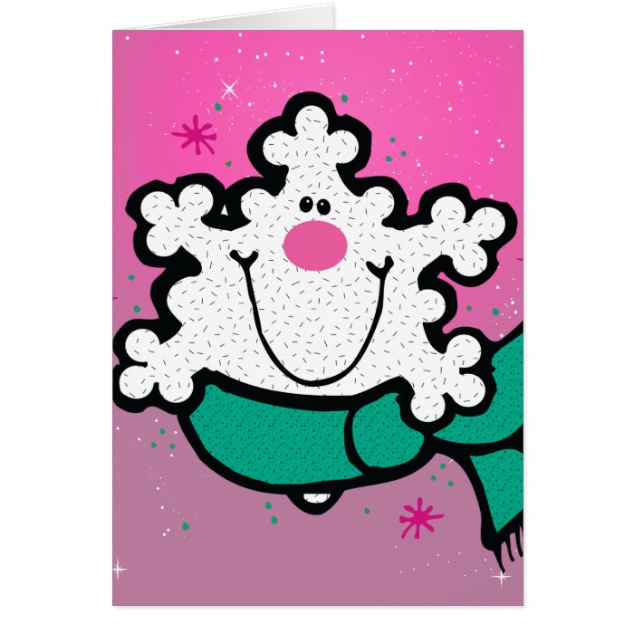 Cute Happy Snowflake  Blank Card