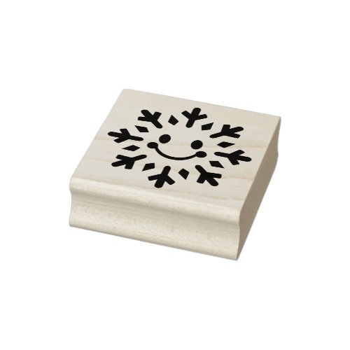 Cute happy snowflake Christmas winter crafts Rubber Stamp