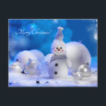 cute happy snowman holiday postcard<br><div class="desc">Wishing your home is
filled with all the joy, 
love,  & magic of
the season!</div>