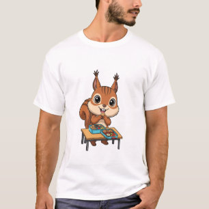 Cute Happy Squirrel Eating Lunch From Bento Boxes T-Shirt