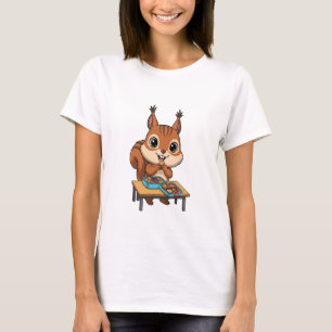 Cute Happy Squirrel Eating Lunch From Bento Boxes T-Shirt