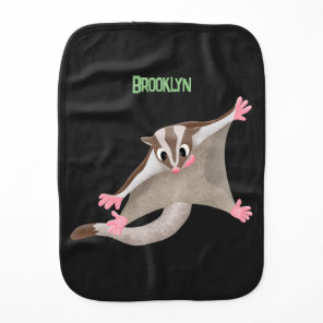 Cute happy sugar glider cartoon illustration baby burp cloth
