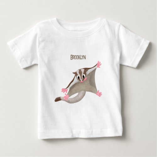 Cute happy sugar glider cartoon illustration baby T_Shirt