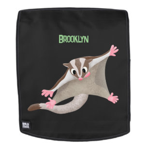 Cute happy sugar glider cartoon illustration backpack
