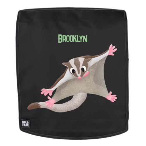 Cute happy sugar glider cartoon illustration backpack