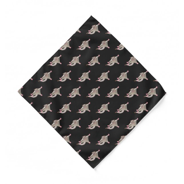 Cute happy sugar glider cartoon illustration bandana (Front)