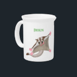 Cute happy sugar glider cartoon illustration beverage pitcher<br><div class="desc">This happy, cute sugar glider is nocturnally active. Drawn in fun cartoon kids illustration style.</div>