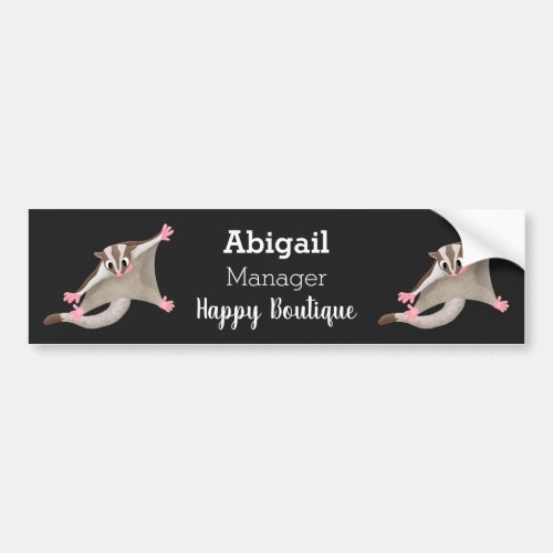 Cute happy sugar glider cartoon illustration bumper sticker