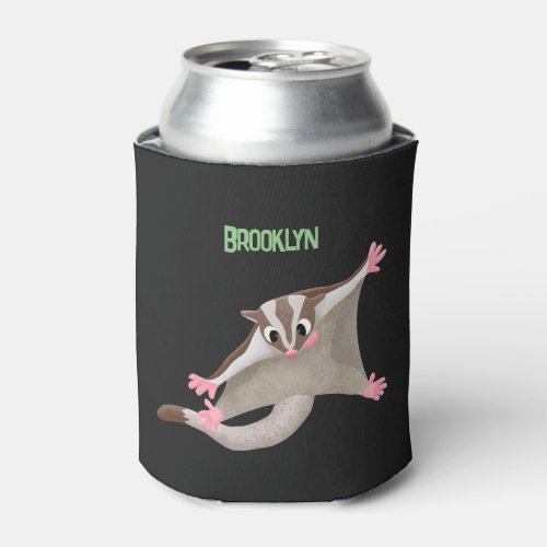 Cute happy sugar glider cartoon illustration can cooler