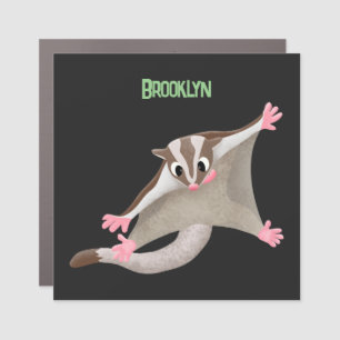 Cute happy sugar glider cartoon illustration car magnet