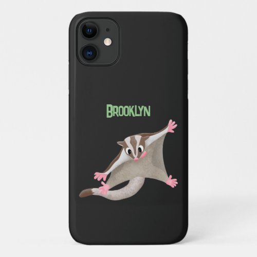 Cute happy sugar glider cartoon illustration iPhone 11 case