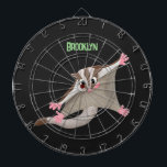 Cute happy sugar glider cartoon illustration dart board<br><div class="desc">This happy, cute sugar glider is nocturnally active. Drawn in fun cartoon kids illustration style.</div>