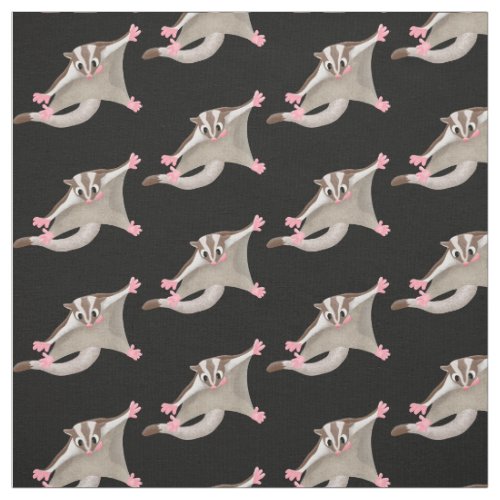 Cute happy sugar glider cartoon illustration fabric