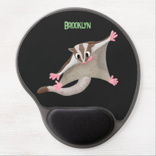 Cute happy sugar glider cartoon illustration gel mouse pad