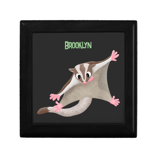 Cute happy sugar glider cartoon illustration gift box (Front)