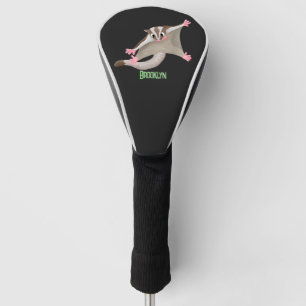 Cute happy sugar glider cartoon illustration golf head cover