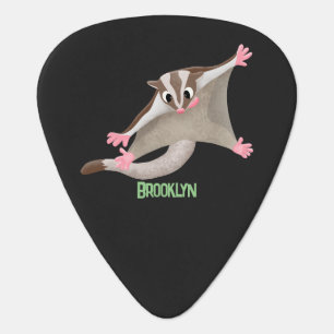 Cute happy sugar glider cartoon illustration guitar pick