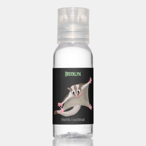 Cute happy sugar glider cartoon illustration hand sanitizer