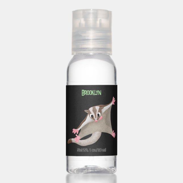 Cute happy sugar glider cartoon illustration hand sanitizer (Front)