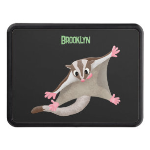 Cute happy sugar glider cartoon illustration hitch cover