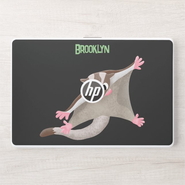 Cute happy sugar glider cartoon illustration HP laptop skin (Front)