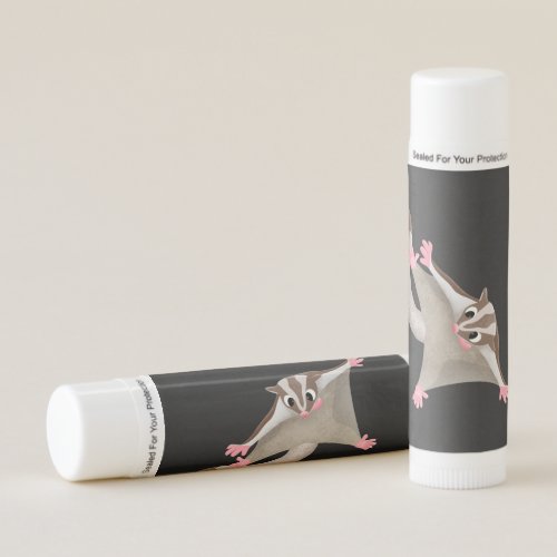 Cute happy sugar glider cartoon illustration lip balm