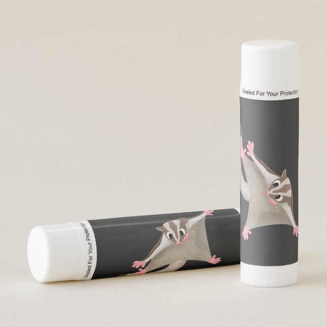 Cute happy sugar glider cartoon illustration lip balm (Front)