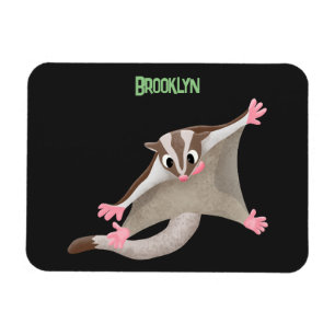 Cute happy sugar glider cartoon illustration magnet