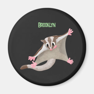 Cute happy sugar glider cartoon illustration magnet