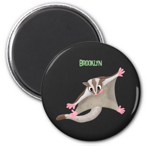 Cute happy sugar glider cartoon illustration magnet