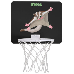 Cute happy sugar glider cartoon illustration mini basketball hoop