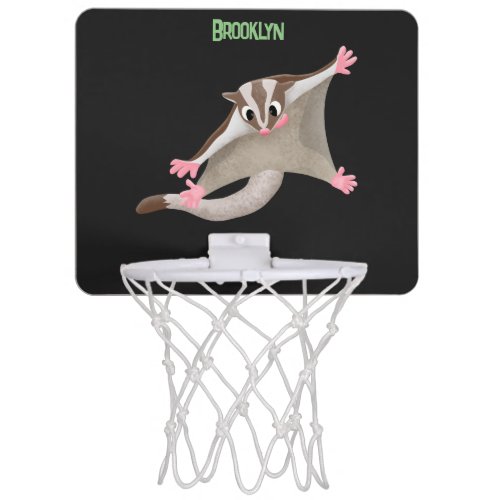 Cute happy sugar glider cartoon illustration mini basketball hoop