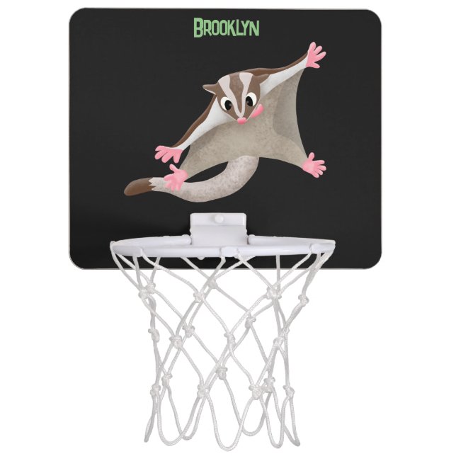 Cute happy sugar glider cartoon illustration mini basketball hoop (Front)