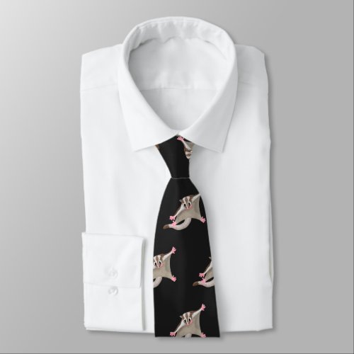 Cute happy sugar glider cartoon illustration neck tie