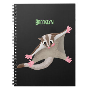 Cute happy sugar glider cartoon illustration notebook