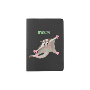 Cute happy sugar glider cartoon illustration passport holder