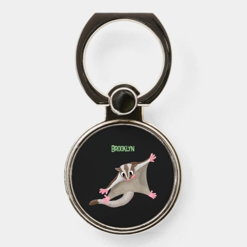 Cute happy sugar glider cartoon illustration phone ring stand