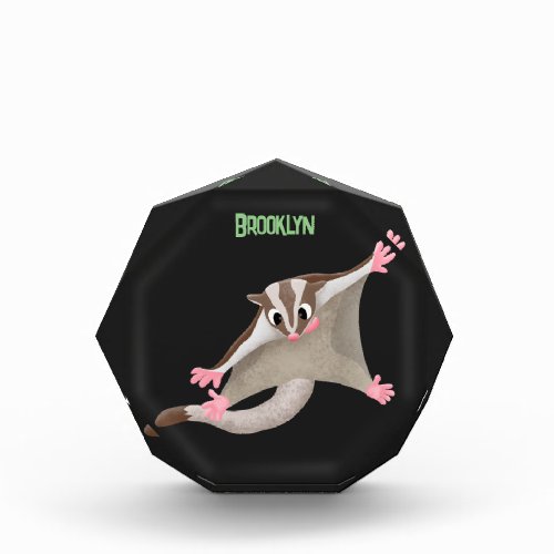 Cute happy sugar glider cartoon illustration photo block