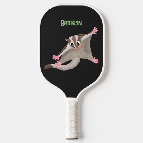 Cute happy sugar glider cartoon illustration pickleball paddle