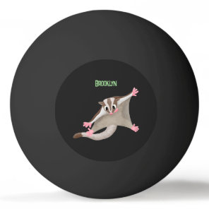 Cute happy sugar glider cartoon illustration ping pong ball