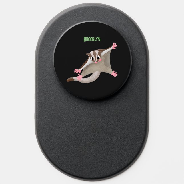 Cute happy sugar glider cartoon illustration PopSocket (Popsocket)